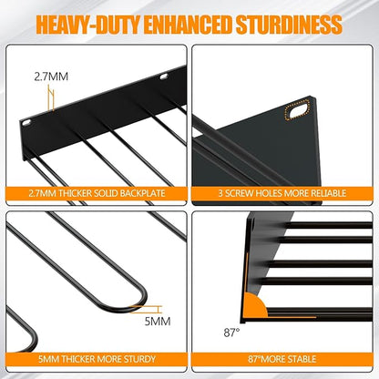 3 Pack Metal Wall Mounted Boot Rack, Sturdy Alloy Steel, Rust Resistant, Accommodates All Types of Boots, Holds 3 Boots Each, Organizes and Dries Footwear, Easy Installation