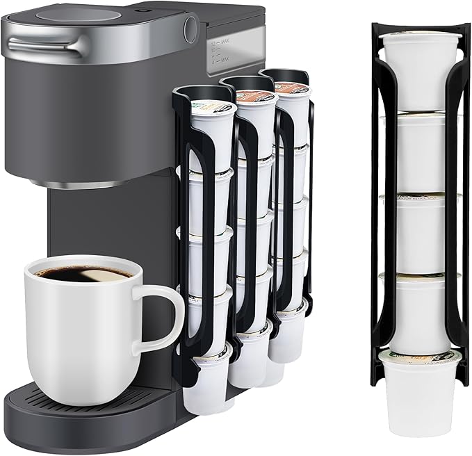 kedofa K Cup Holder for Keurig: Coffee Pod Holders for Counter Small Space - Kcup Holders for Wall Mount (3, Black)