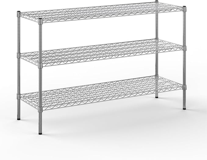 18" Deep x 54" Wide x 34" Height Wire Shelving Kit | 3-Tier | NSF Commercial Storage Rack Unit