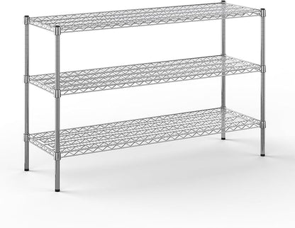 18" Deep x 54" Wide x 34" Height Wire Shelving Kit | 3-Tier | NSF Commercial Storage Rack Unit