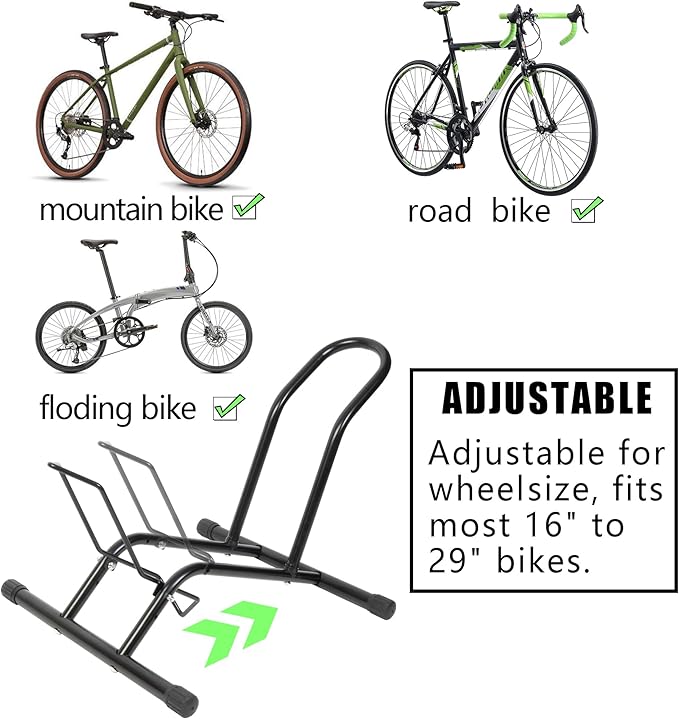 Bike Floor Stand,Bike Rack Floor Type，Bike Stand Holds 16”-29”Wheels,Bicycle Stand suitable for Apartments and Garages