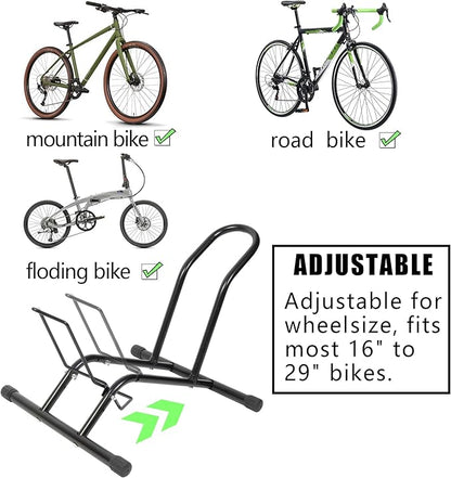 Bike Floor Stand,Bike Rack Floor Type，Bike Stand Holds 16”-29”Wheels,Bicycle Stand suitable for Apartments and Garages