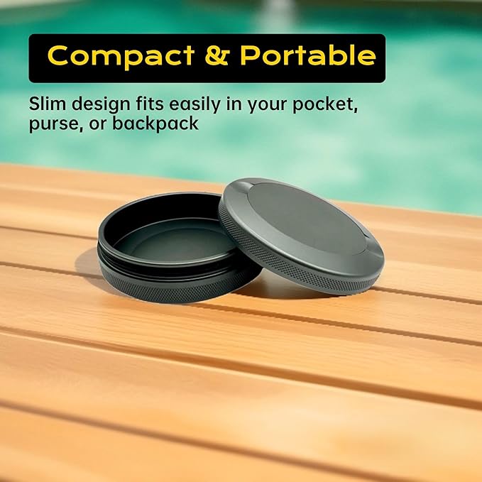 Premium Pouch Container | Metal Can | Pouch Accessories | Snuffbox | | Snus cans | Knurled Edge Design | Small Storage Tin (Gray)