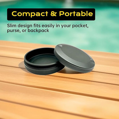 Premium Pouch Container | Metal Can | Pouch Accessories | Snuffbox | | Snus cans | Knurled Edge Design | Small Storage Tin (Gray)