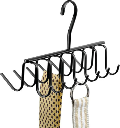 InterDesign Axis Closet Organizer Rack for Ties, Belts - Matte Black