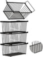 Enhanced Leak-Proof Bottom - Freezer Organizer Bins ，4 Pack Stackable Deep Freezer Organizer Bins for 7 Cu.FT Small Chest Freezer，organization and storage，pantry organizers(4 Pack-black)