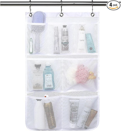 Fammart Mesh Shower Caddy Hanging, Quick-Drying Shower Organizer with 7 Pockets, Portable Bathroom Organizers and Storage for Shampoo, Soap, Loofah, Travel, and Cruise Essentials