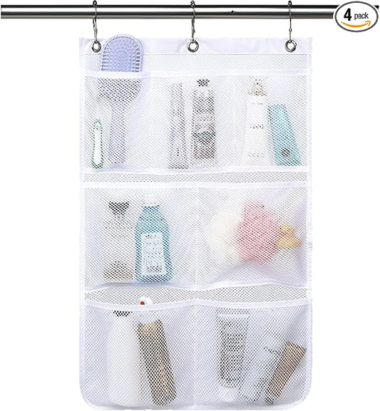 Fammart Mesh Shower Caddy Hanging, Quick-Drying Shower Organizer with 7 Pockets, Portable Bathroom Organizers and Storage for Shampoo, Soap, Loofah, Travel, and Cruise Essentials