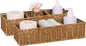 Resin Wicker Toilet Basket - Water-Resistant 2-Pack 3-Sections｜Toilet Tank Organizer for Bathroom Farmhouse