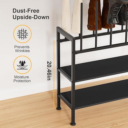 DIMJ Free Standing Shoe Racks - 4-Tier Boot Rack, Black Metal Boot Storage Organizer Tall Boots, Tall Boot Organizer for Closet, Multiuse Shoe Rack for Boots, Sneakers,Fit for 6 Pairs Boots, Black