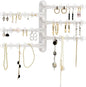 All Hung Up 6-Tier 6" Wall Jewelry Organizer, Command Strips included for Easy Hanging, 120 Hole Earring Organizer, Necklace Organizer, Bracelet Holder, Ring Holder, Rotating Branches (White 6-TIer)