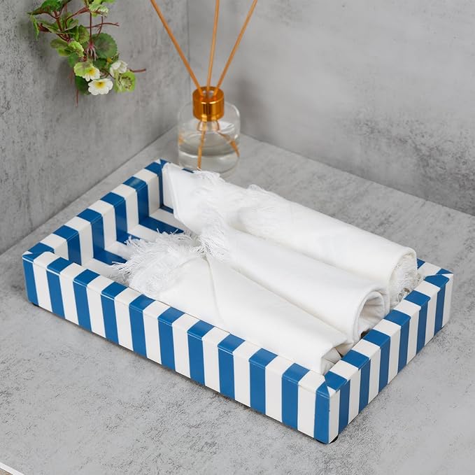 Handicrafts Home Guest Bathroom Towel Tray 10x6 Inch - Organizer for Jewelry, Towels, and Paper Hand Towels, Office Desk - Napkin Holder, Vanity Organizer, Makeup Accessory Organizer - Volupte