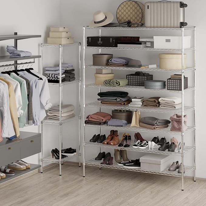 21" Deep x 60" Wide x 86" Height Wire Shelving Kit | 8-Tier | NSF Commercial Storage Rack Unit