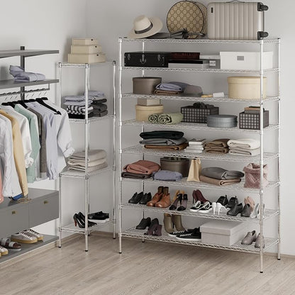 21" Deep x 60" Wide x 86" Height Wire Shelving Kit | 8-Tier | NSF Commercial Storage Rack Unit
