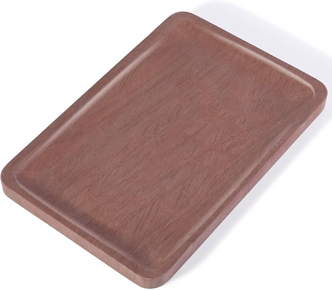 Karibiber Marble Vanity Tray, 11.8in Sandstone Bathroom Kitchen Tray for Countertop, Decorative Dresser Organizer, Perfume Storage, Jewelry Holder, Brown Stone Gift for Man