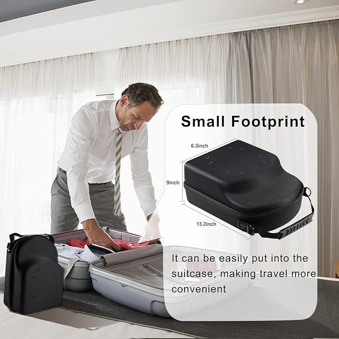Hat Travel Case for Baseball Caps: 6 Hat Bag for Hat Storage, Hard hat carrier for travel with Handle & Adjustable Strap, Travel Essentials for Men