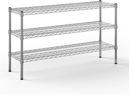 14" Deep x 48" Wide x 27" Height Wire Shelving Kit | 3-Tier | NSF Commercial Storage Rack Unit