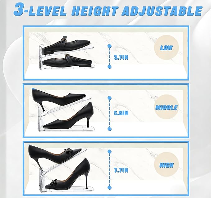 Shoe Slot Organizer,12 Pack Shoe Stacking Organizer for Sneakers Heels and Flat