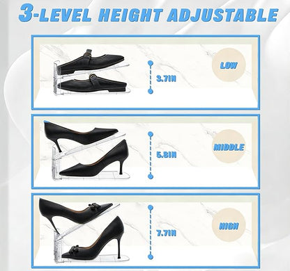 Shoe Slot Organizer,12 Pack Shoe Stacking Organizer for Sneakers Heels and Flat