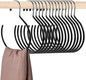 Cedilis 15 Pack Scarf Ring Hangers, Non-Snag Belt Hanger for Closet, Non-Slip Closet Organizer Accessory Holders for Ties Scarves Belts Tank Tops Pashminas, Black