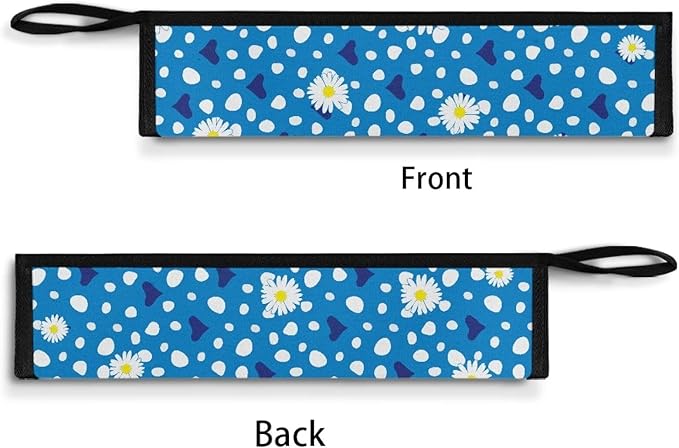 COEQINE Blue Floral Travel Silverware Case Cutlery Pouch Metal Straws Case Lightweight Portable Leafproof Flatware Organizer Case With Handles Camping Work Carry Utensil Bag