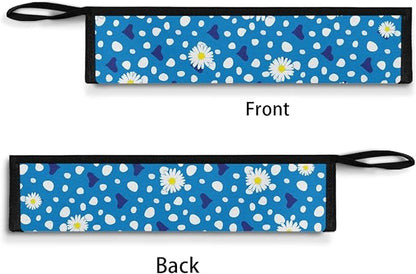 COEQINE Blue Floral Travel Silverware Case Cutlery Pouch Metal Straws Case Lightweight Portable Leafproof Flatware Organizer Case With Handles Camping Work Carry Utensil Bag