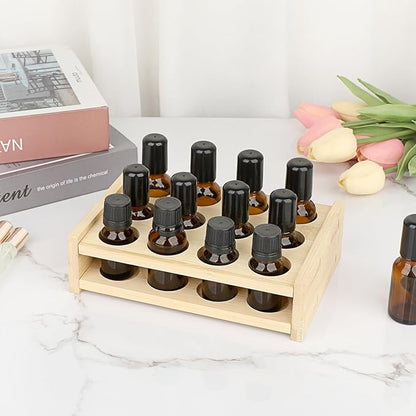 Hipiwe Essential Oils Racks Display Stand 12 Slots Essential Oil Bottle Organizer Tabletop Storage Rack for 15ml 10ml 5ml Bottles Rollerball Lipstick Holder Perfume Nail Polish Shelf
