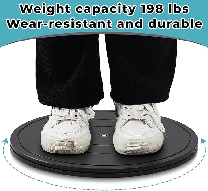 Beeveer 2 Pack 16 Inch Lazy Susan Turntable, 360 Degree Heavy Duty Rotating Swivel Stand with Steel Ball Bearings, Flat Base for Model Base, Rotating Plants, Crafts Stand, TV, Monitors
