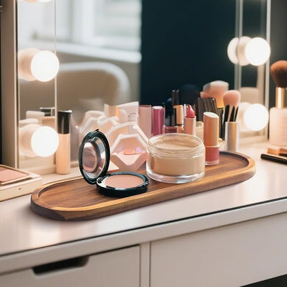 Wooden Decorative Trays 1PCS Farmhouse Wood Tray Bathroom Vanity Bathroom Counter Wood Trays Home Rustic Decor Trays, Bathroom Tray Countertop, Wooden Trays for Decor Vanity Trays