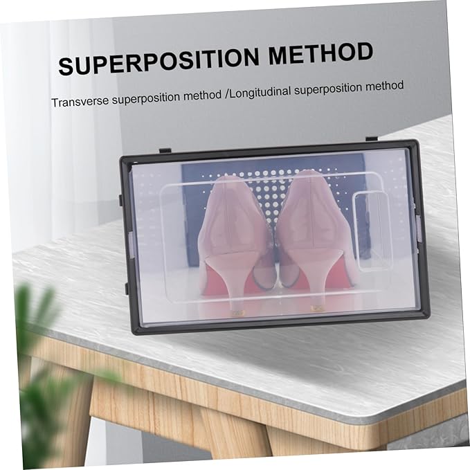 Lurrose Thickened Clamshell Shoe Storage Box Transparent Large Plastic Container Organizer for Closet Space-saving and Easy Shoe Visibility