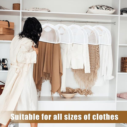 24 Pieces Shoulder Covers Garment Covers Clothes for Hanging Clothes Closet Storage Suit Coats, Jackets, Dress