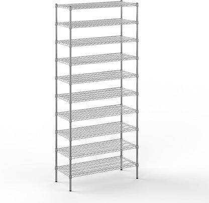 18" Deep x 42" Wide x 96" Height Wire Shelving Kit | 10-Tier | NSF Commercial Storage Rack Unit