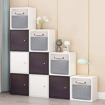 Cube Storage Bins 10.5” x 10.5 x 11” Cloth Baskets for Storage with Handles Storage bins for Shelf, Closet, Office Organizer, Set of 6