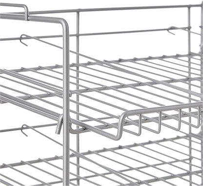 Atlantic Gravity-Fed Compact Double Canrack – Kitchen Organizer, Durable Steel Construction, Stackable or Side-by-Side, PN in Silver (Pack of 2)