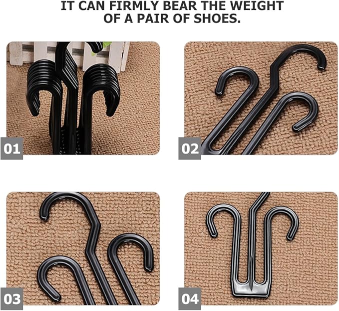 ARTIBETTER 25pcs Plastic Shoe Display Hooks Hanging Organizer for Drying Slippers and Shoes for Home and Mall Storage