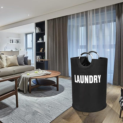 Maxsilan 160L XX-Large Laundry Basket, Freestanding Tall Clothes Hamper, Collapsible Laundry Bag, Black