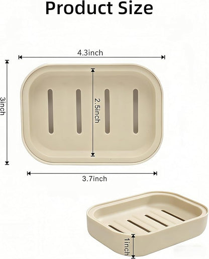4 Pack Plastic Soap Dish,Double Layer Soap Container Draining Soap Holder,Multi-Functional Soap Holder for Shower/Bathroom or Kitchen