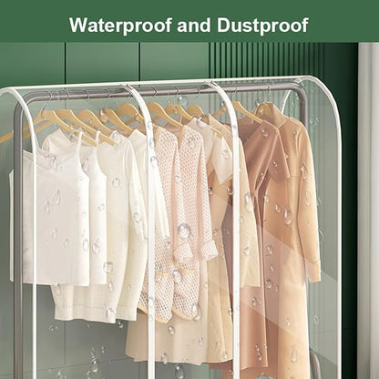 Clear Garment Rack Cover with Zipper Clothes Hanging Rack Cover Dustproof Waterproof Clothing Storage Protector (39.4x20x60 inch)