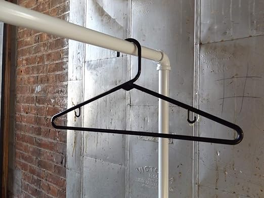 NAHANCO Plastic Tubular Hangers - 16 1/4" Black (Pack of 144)
