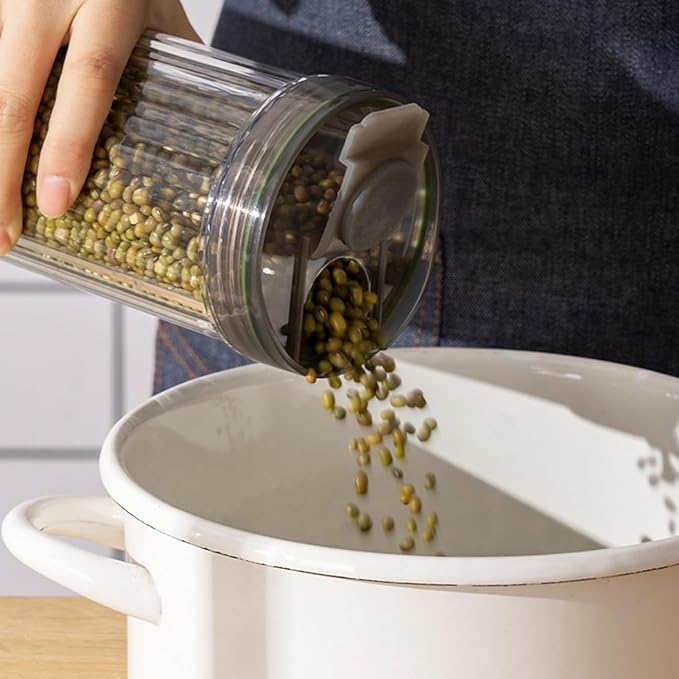 Clear Plastic Pasta Storage Container with Lid, Airtight Spaghetti Food Storage Box Noodle Canister Suit for Flour, Sugar, Black, Pasta, Noodle, Cereal