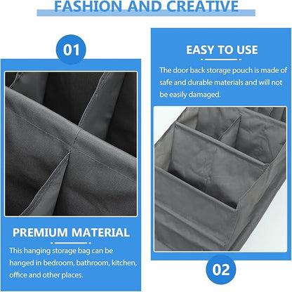 OSALADI Large Capacity Hanging Bag Pendant Over Door Organizer with Compartments Multi-layer Shoe and Item Storage Pouch for Home Slippers Shoes Bags Umbrellas and Nursery Essentials Gray