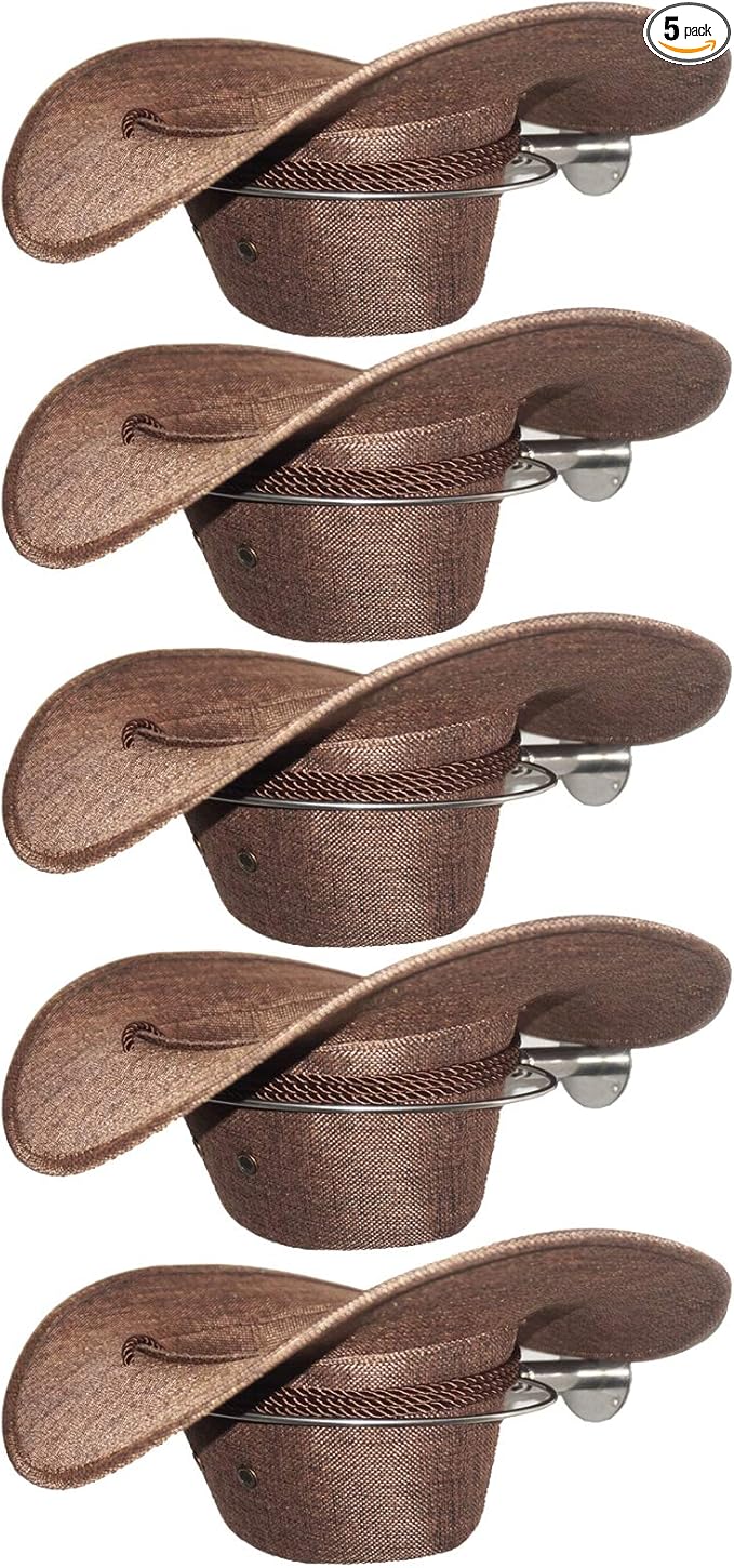 AUXPhome Stainless Steel Cowboy Hat Rack Cowboy Hat Holder Coyboy Hat Organizer 5/PK - No Cowboy Hat