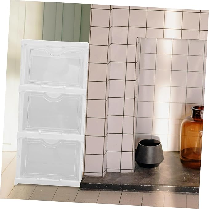 Garneck Shoe Storage Boxes Sneaker Boxes Stackable Storage Organizer Shoe Box Lid Pp Material Space-saving Easy to Find Clean Storage