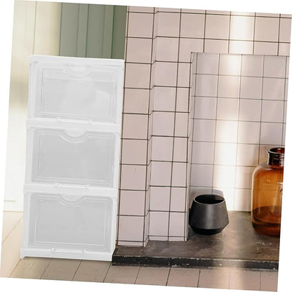 Garneck Shoe Storage Boxes Sneaker Boxes Stackable Storage Organizer Shoe Box Lid Pp Material Space-saving Easy to Find Clean Storage