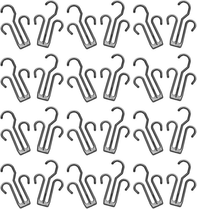 Luxshiny 24pcs Shoe Organizer Rack with Double Hooks Portable Plastic Hanging Shoes Hanger Easy to Install and Remove