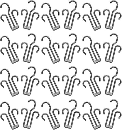 Luxshiny 24pcs Shoe Organizer Rack with Double Hooks Portable Plastic Hanging Shoes Hanger Easy to Install and Remove