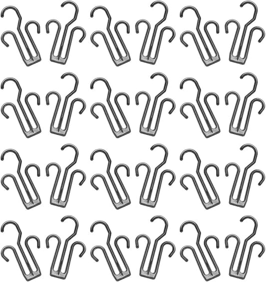 Luxshiny 24pcs Shoe Organizer Rack with Double Hooks Portable Plastic Hanging Shoes Hanger Easy to Install and Remove