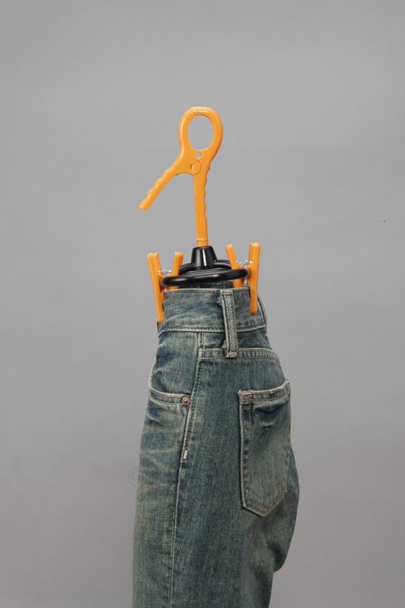 Sawafuji GP-36 Expandable and Dryable Jeans Hanger, Set of 2, Black/Orange