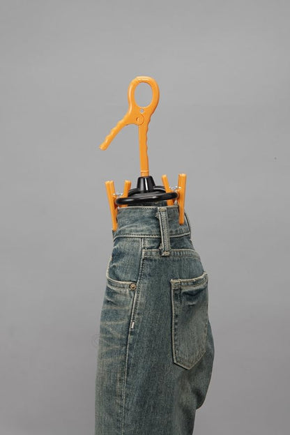 Sawafuji GP-36 Expandable and Dryable Jeans Hanger, Set of 2, Black/Orange