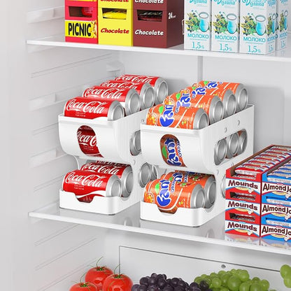 Sotfamily FIFO Soda Can Organizer for Pantry/Fridge, Automatic Rolling Pop Can Dispenser/Storage/Holder/Container for Refrigerator or 12" Deep Shelf, Space-Saving Drink Organizer for 12 Standard Cans
